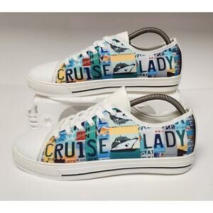 Cruise Lady Custom License Canvas Low Top Casual Sneaker Shoes Size US 10